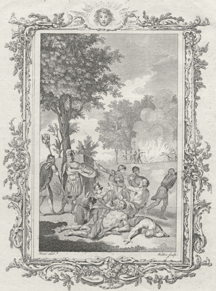 CLERGY. Murdering Druids & burning groves c1771 old antique print picture